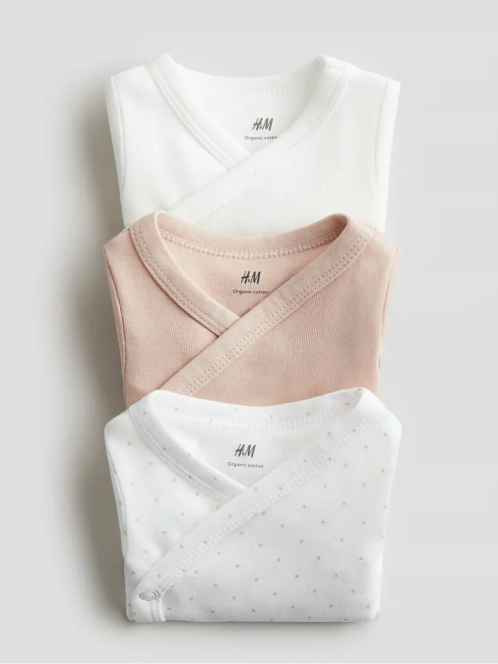 3-Pack Long-Sleeves Bodysuits and Leggings - Dusty Pink/White/Dotted
